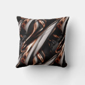 黒クール、銀、銅抽象芸術の3D効果 クッション (裏面)