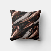 黒クール、銀、銅抽象芸術の3D効果 クッション (正面)