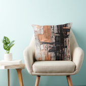 黒クール、銀、銅抽象芸術滴下 クッション (椅子)