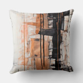 黒クール、銀、銅抽象芸術滴下 クッション (裏面)