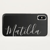 黒グラデーション濃い灰色のプレーンパーソナライズされた名 Case-Mate iPhoneケース (裏面(横))
