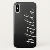 黒グラデーション濃い灰色のプレーンパーソナライズされた名 Case-Mate iPhoneケース (裏面)