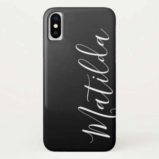 黒グラデーション濃い灰色のプレーンパーソナライズされた名 Case-Mate iPhoneケース (裏面)