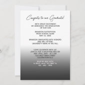 黒グラデーション灰色ホワイトミニマリスト卒業 案内状 (裏面)