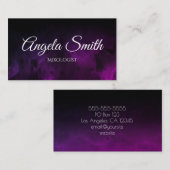 黒グラデーション紫の水色 名刺 (正面/裏面)