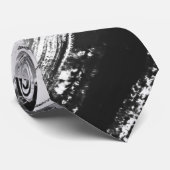 黒グラデーション線と白絵を描線 ネクタイ (ロール)