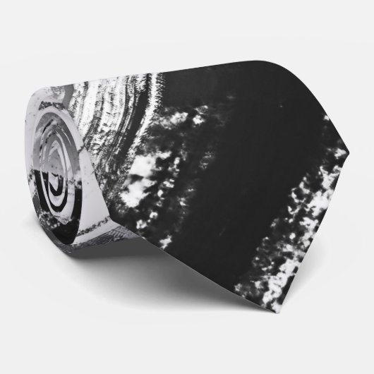 黒グラデーション線と白絵を描線 ネクタイ (ロール)