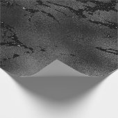 黒グラム大理石壁スパークリーな金属ガラス ラッピングペーパー (角)