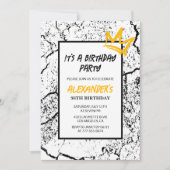 黒グランジい36歳の誕生日の招待状グラフィティ 招待状 (正面)