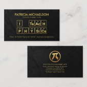 黒グランジの「教えI  Physics」周期表 名刺 (正面/裏面)