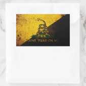 黒グランジアナルコ国旗 長方形シール (バッグ)