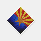 黒グランジアリゾナ州旗 スタンダードカクテルナプキン (角)
