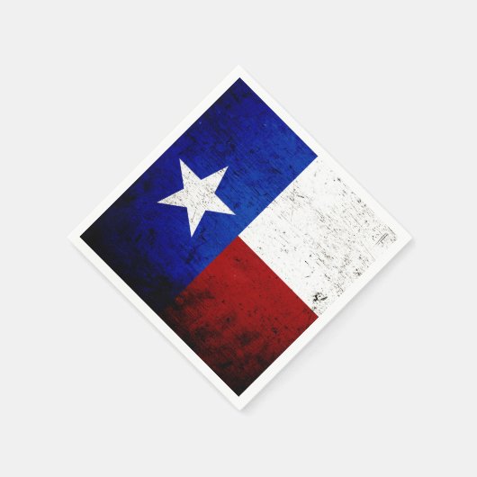 黒グランジテキサス州州旗 スタンダードカクテルナプキン (角)
