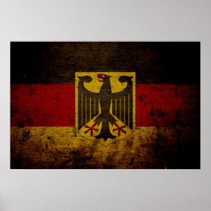 黒グランジドイツ国旗 ポスター
