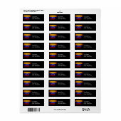 黒グランジベネズエラ国旗 ラベル (フルシート)