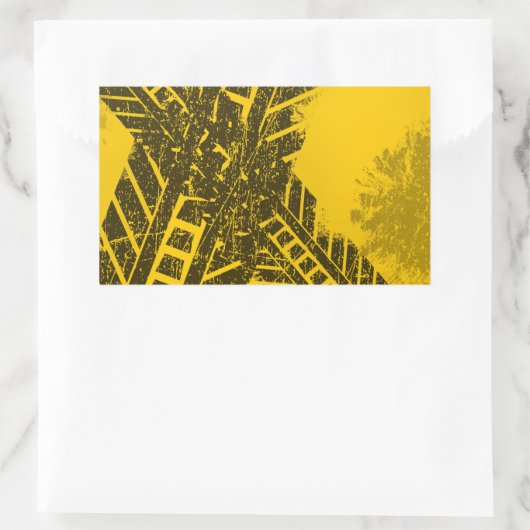 黒グランジ動揺して輪ロードマーキング 長方形シール (バッグ)