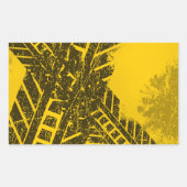 黒グランジ動揺して輪ロードマーキング 長方形シール (正面)