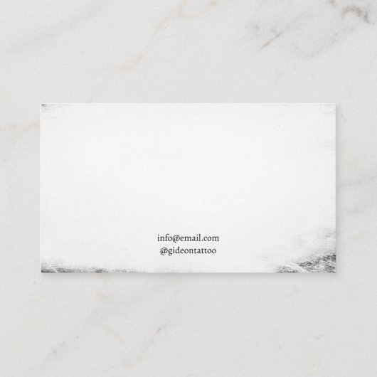 黒グランジ白クロウシルエットタトゥー 名刺 (裏面)