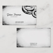 黒グランジ白スネークタトゥー店 名刺 (正面/裏面)