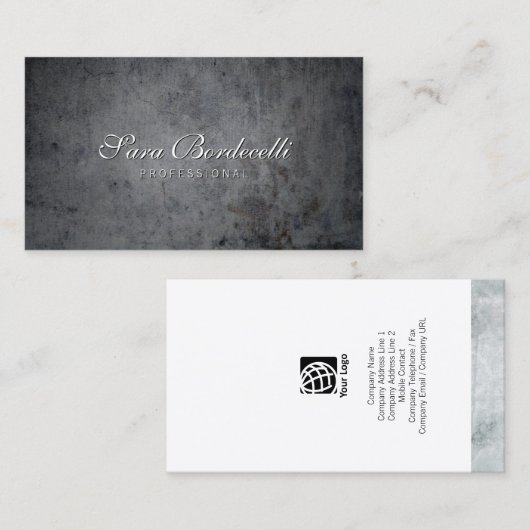 黒グランジ背景プロフェッショナル名刺 名刺 (正面/裏面)