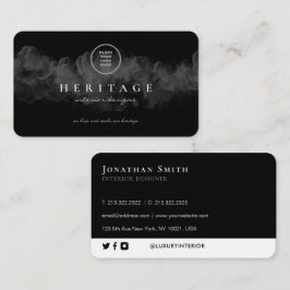 黒グランジ色の曇りロゴの追加 名刺