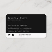 黒グランジ色の曇りロゴの追加 名刺 (裏面)