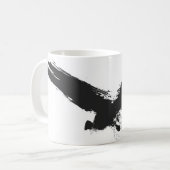 黒グランジ,鳥,鷹,鷹,カラス,カラス,イラストレティ コーヒーマグカップ (正面左)