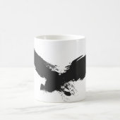 黒グランジ,鳥,鷹,鷹,カラス,カラス,イラストレティ コーヒーマグカップ (中央)