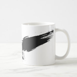 黒グランジ，鳥，鷹，鷹，カラス，カラス，イラストレティ コーヒーマグカップ