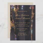 黒グリッターの結婚式招待状 招待状 (正面/裏面)