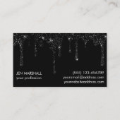 黒グリッター乾燥デザイン 名刺 (裏面)