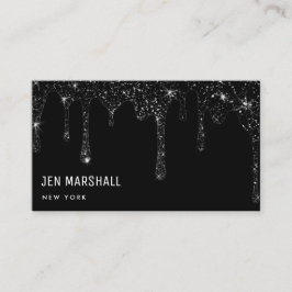 黒グリッター乾燥デザイン 名刺