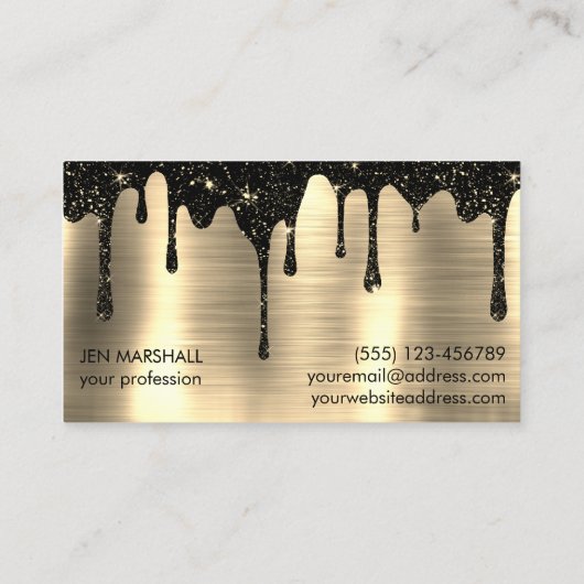 黒グリッター乾燥 名刺 (裏面)