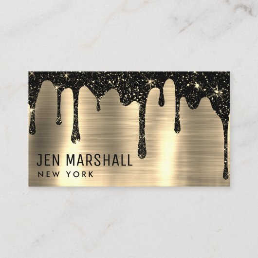 黒グリッター乾燥 名刺 (正面)