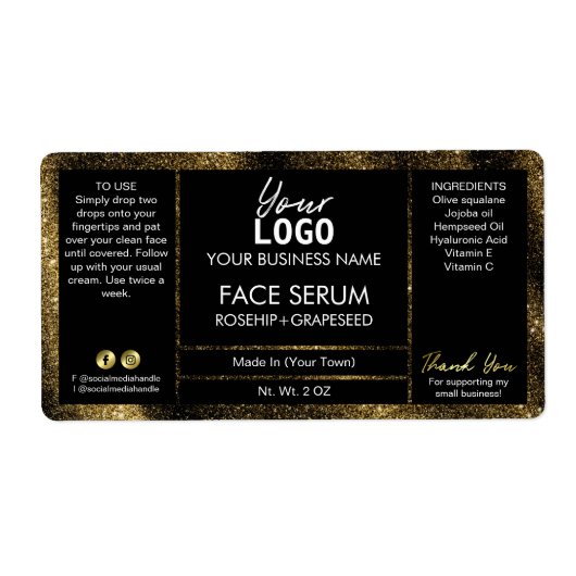 黒グリッター効果油血清 ラベル (正面)