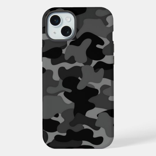 黒グレー カモフラージュ iPhoneケース (裏面)