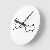 黒コショウピペリン分子化学式 ラウンド壁時計 (傾斜)