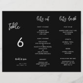 黒コンテンポラリーいメニューとテーブル番号3つ折り (正面)