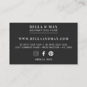 黒コンテンポラリーい犬のボーンパターン 名刺 (裏面)