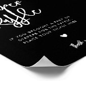 黒コンテンポラリーおむつラッフル標識 ポスター (角)