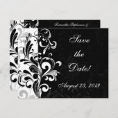 黒コンテンポラリーと白の渦巻き セーブザデート (正面/裏面)