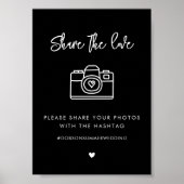 黒コンテンポラリーの結婚共有愛のサイン ポスター (正面)