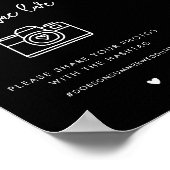 黒コンテンポラリーの結婚共有愛のサイン ポスター (角)