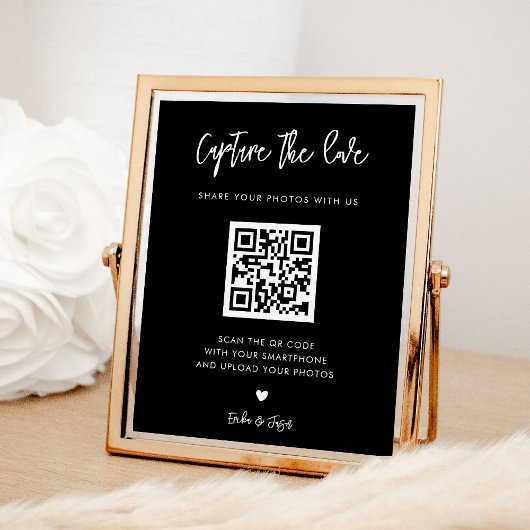 黒コンテンポラリーの結婚愛のサインを捉える ポスター