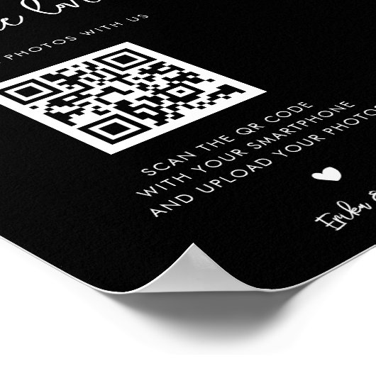 黒コンテンポラリーの結婚愛のサインを捉える ポスター (角)