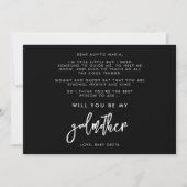 黒コンテンポラリーは私のゴッドマザーカードになる 招待状 (正面)