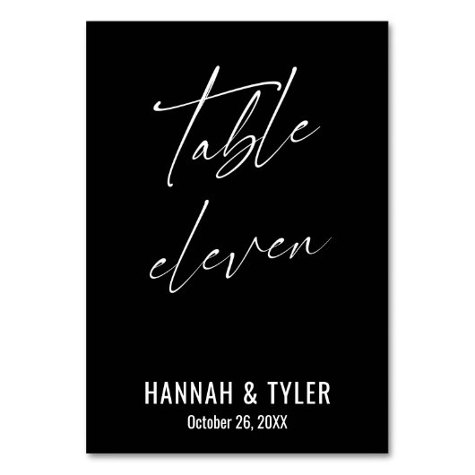 黒コンテンポラリーエレガントテーブル11号 テーブルナンバー (正面)