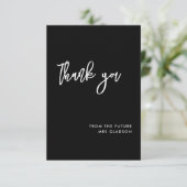 黒コンテンポラリーブライダルシャワーサンキューカード 招待状 (スタンド正面)