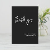 黒コンテンポラリーブライダルシャワーサンキューカード 招待状 (スタンド正面)