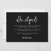 黒コンテンポラリーモダンい我々はカードを駆け落とした 招待状 (正面)
